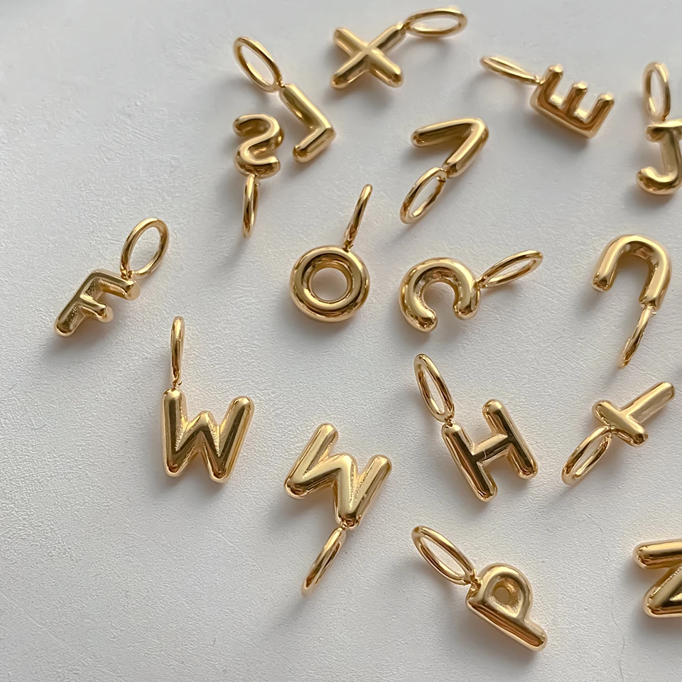 EMANCO Edelstahl 3D Bubble Alphabet Anhänger Minimalistischer Stil Buchstabenelemente DIY Halskette Armband Schmuckherstellung – Detail 8