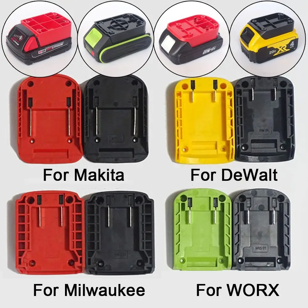 Adaptador de bricolaje portátil ABS, Base de soporte de carcasa de cabeza de carga duradera para batería de litio Makita/DeWalt/WORX/Milwaukee de 18V