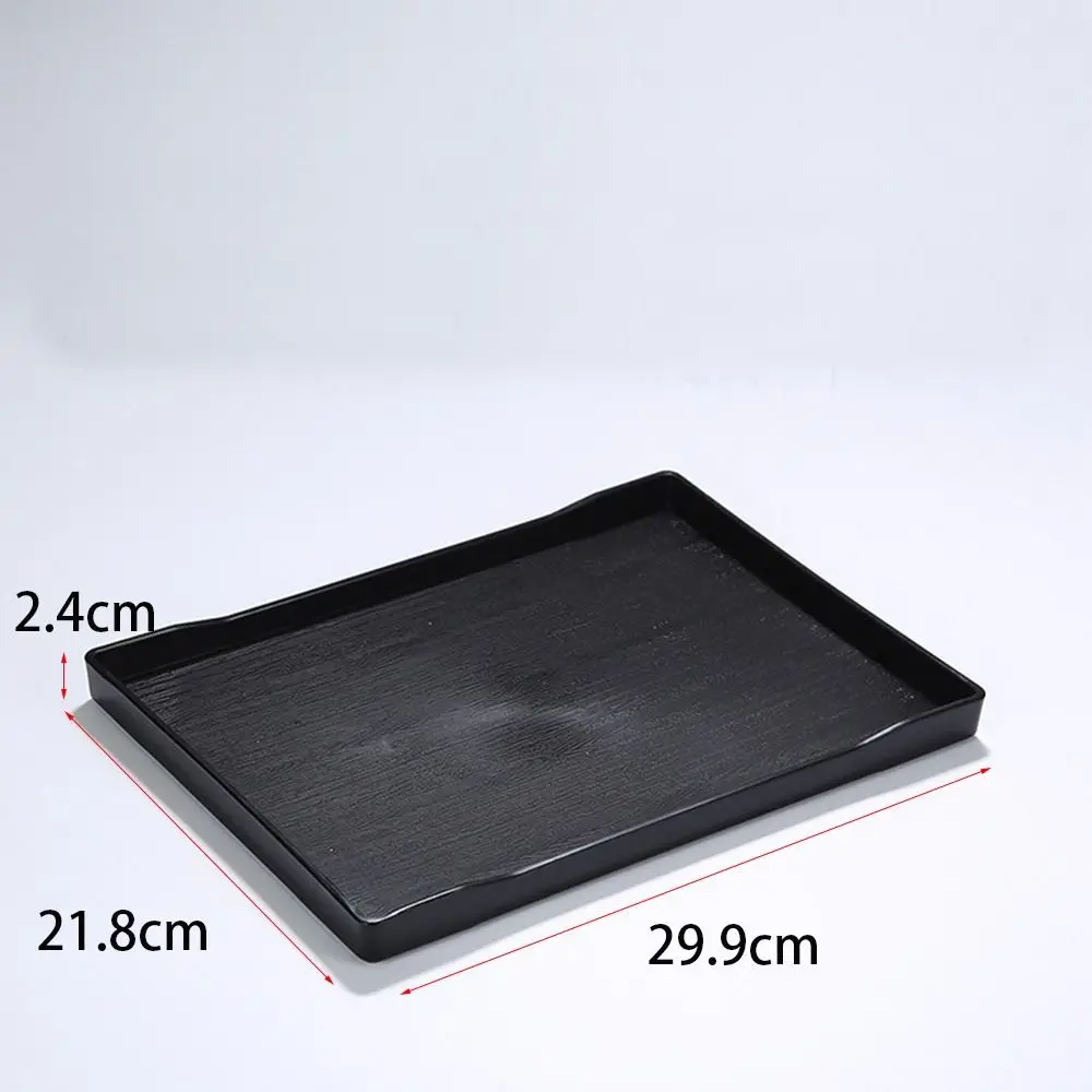 1 Pcs Easy To Use Black Large Plastic Tray Rectangle Multi-Purpose Serving Trays Plastic Decorative Tray Bathroom