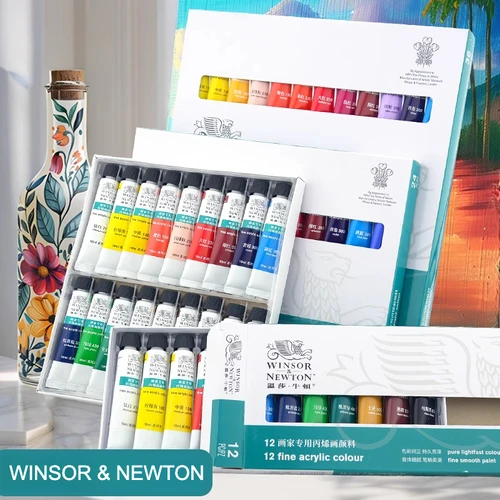 Imagen 1 del producto Winsor & Newton-Juego de pintura acrílica, protector solar resistente al agua, sin decoloración, pintura de pared pintada a mano, pintura textil, Graffiti