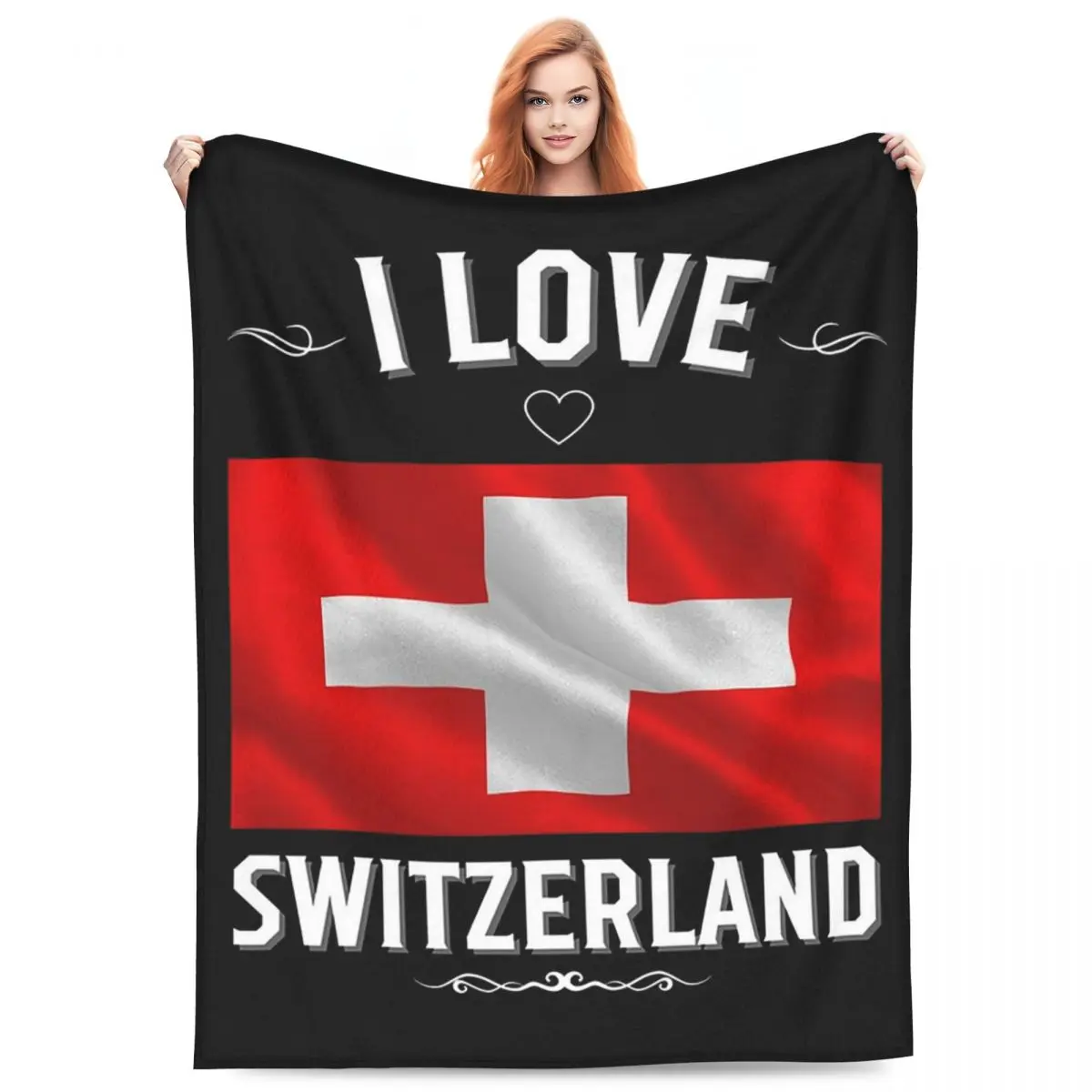 Swiss Switzerland Flag Blankets Flannel Sofa Throw Blanket Warm for Home Bedroom Outdoor Throws Bedspread Quilt