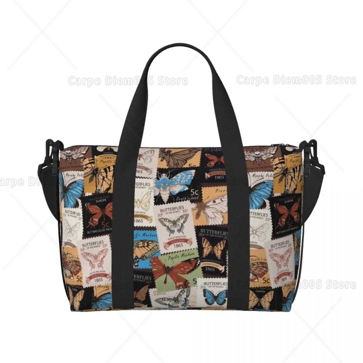 

Poaster Butterfly Tote Bag Foldable Weekender Bags for Women Yoga Gym Tote Luggage Bag for Travel Beach Large Capacity