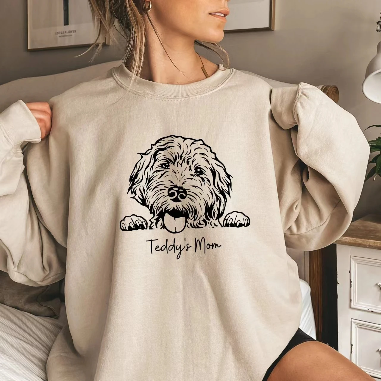 Teddys Mutter Slogan Frauen Sweatshirt niedlichen Cartoon Teddy Print weibliche Kleidung neue heiße Verkauf Mode Muttertag Komfort Mädchen Tops