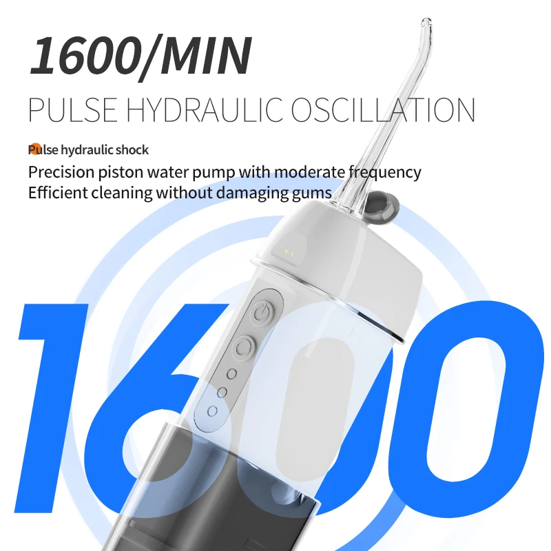 Portable Travel Water Flosser Rechargeable Oral Irrigator Teeth Clean Device IPX7 Dental Spa Jet 3 Modes 230mL Tank 5 Nozzles view 5