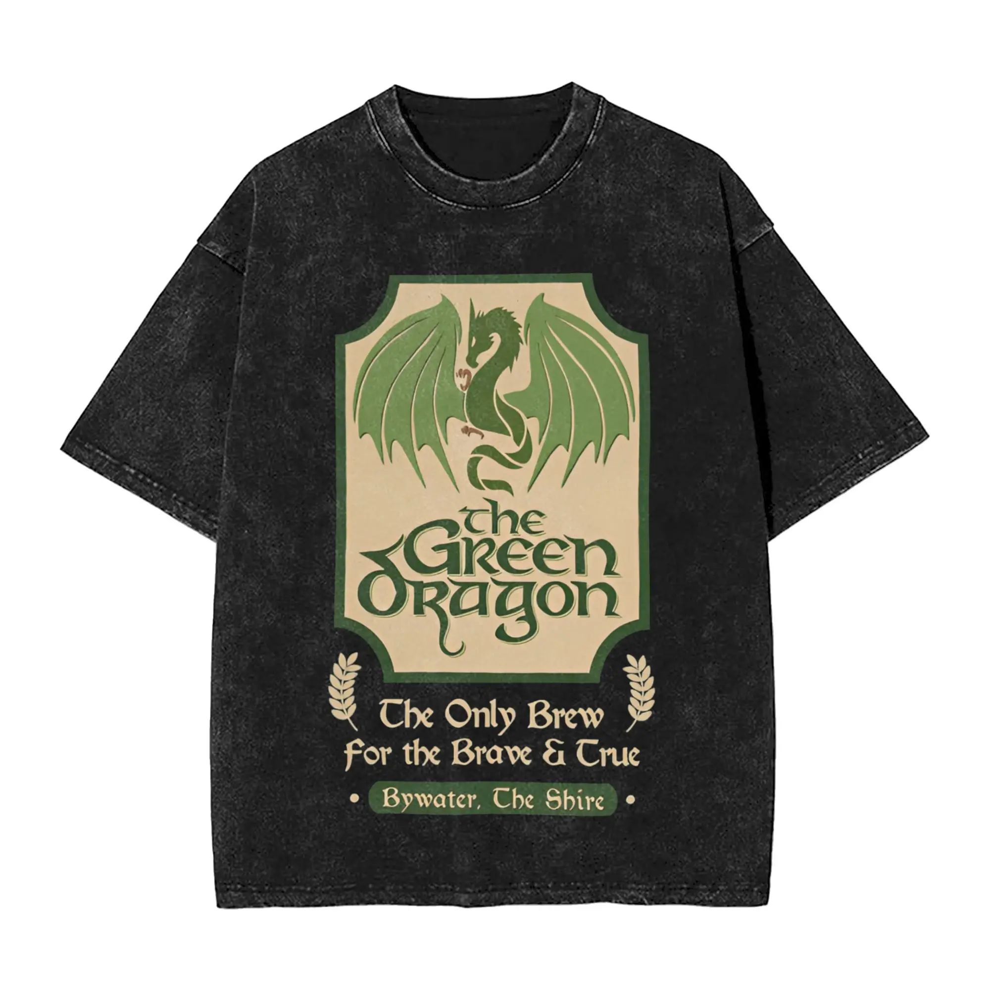 التنين الأخضر L-Lords Of The R-خواتم مغسولة تي شيرت الرجال Y2K الأساسية القطن تي شيرت الصيف الترفيه تيز مطبوعة بلوزات كبيرة الحجم #1