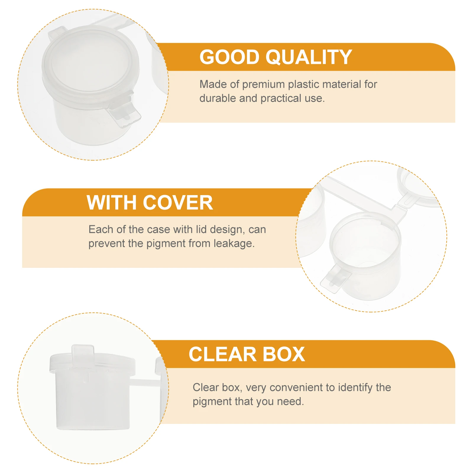 40pcs Paint Box Empty Pots Strips Travel Accessories Small Plastic Mini Storage Containers Clear with Lids Child