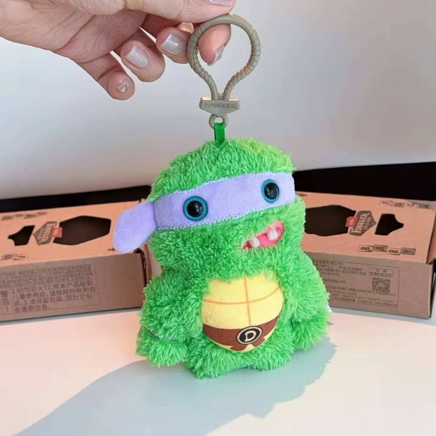 Fuggler Schlüsselanhänger Schildkröten Weiche Plüsch-Stoffpuppe Lustige Hässlich-Süße Zahnmonster-Spielzeuge Cartoon-Anime-Figuren Kinder-Trend Weihnachtsgeschenk – Detail 3