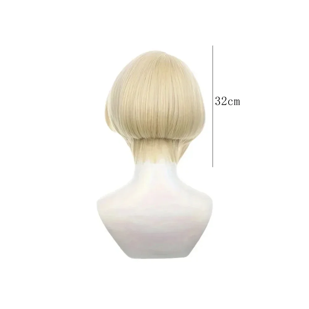 Anime Genshin Impact Freminet Cosplay Wigs Short Women Heat Resistant Synthetic Hair Role Play Props