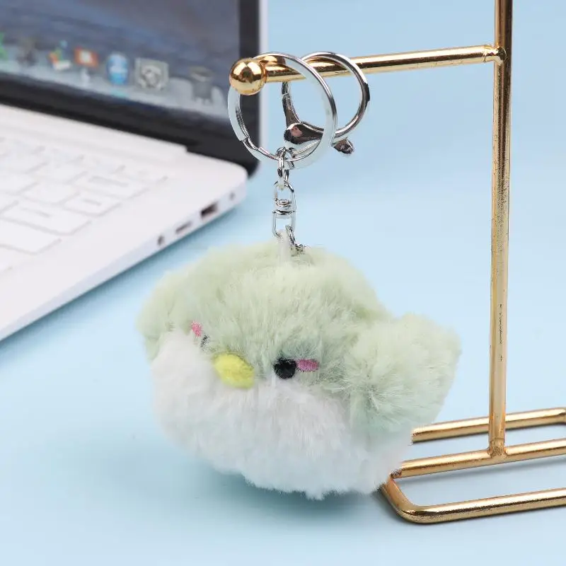 Porte-clés poussin de dessin animé mignon, accessoire Kawaii, jouet en peluche d'oiseau de bébé moelleux, breloque pour sac à dos, Clip de décoration, cadeaux pour enfants