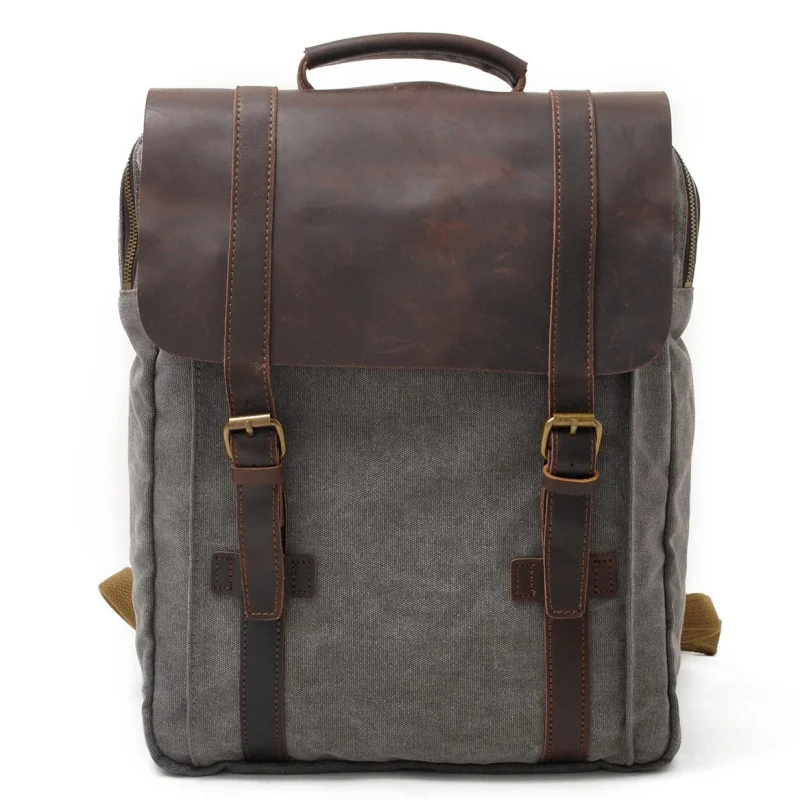 Men Canvas Backpacks Large Capacity Laptop School Bags Travel Rucksack Mochila Practical Wear-resistant Vintage Fashion Bagpack