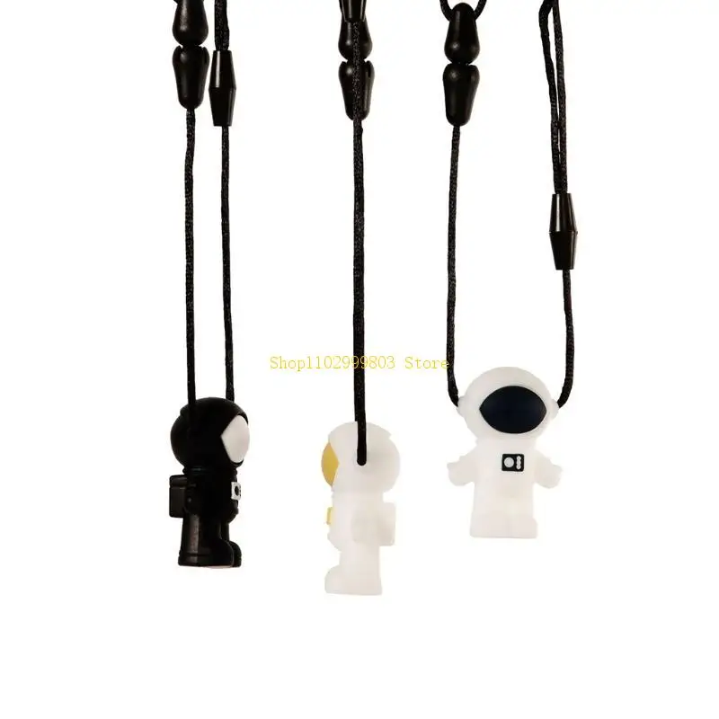 

Silicone Astronaut Teether Autism Sensory Chewing Necklace Toddler Teething Toy J0MF
