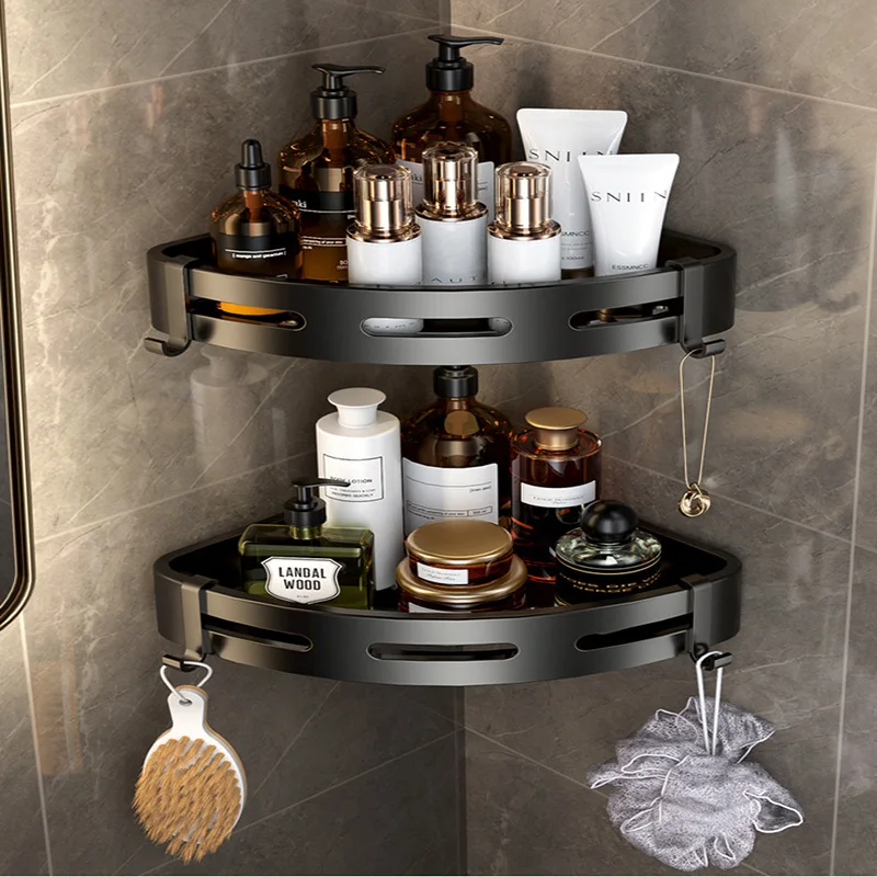 Non Perforated Bathroom Triangular Storage Rack Wall Mounted Toilet Washbasin Shower Room Corner Storage Rack