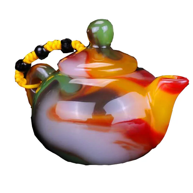 قلادات ملونة بمقبض اليشم ، شينجيانغ غوبي ، مقبض جوكر ، رجال ونساء