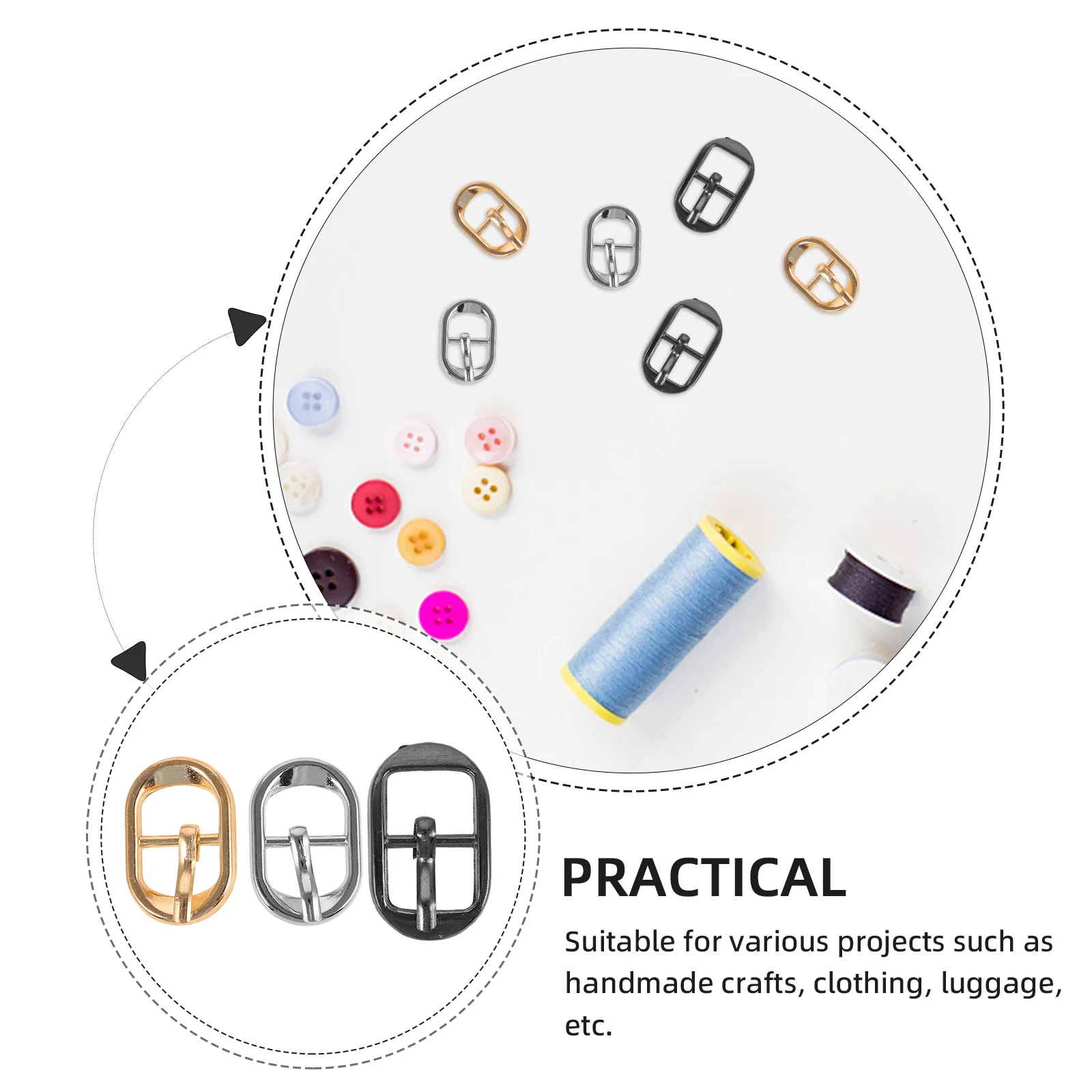 30 قطعة من أبازيم حزام صغيرة من الفولاذ المقاوم للصدأ لاستبدال إكسسوارات الملابس اليدوية ذاتية الصنع