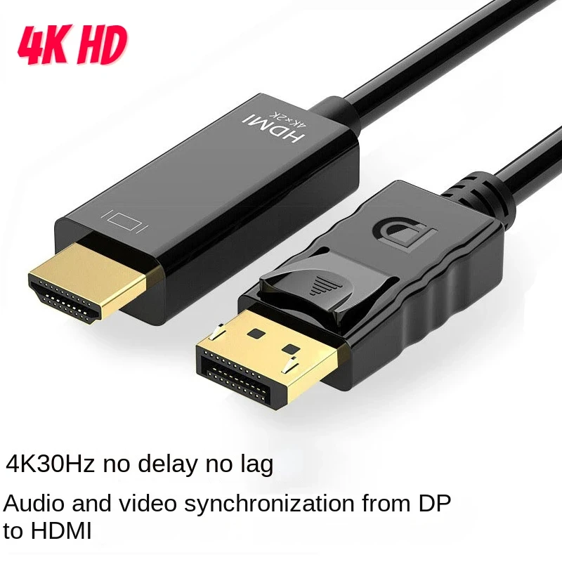 

4K DP DisplayPort to HDMI-Compatible Adapter Connecto Converter 1.8m cable For Desktop Laptop PC TV Monitor Projector