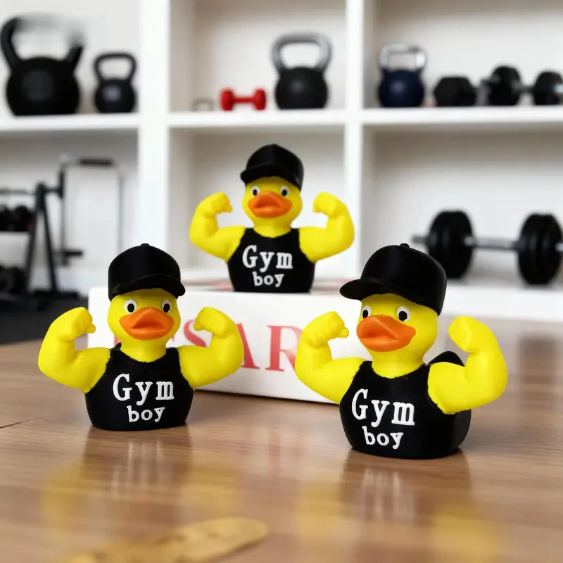Estatuilla de pato musculoso impresa en 3D para gimnasio, bonito adorno para estante de escritorio para el hogar, gimnasio, sala de entrenamiento, oficina, regalo novedoso para fanáticos del fitness