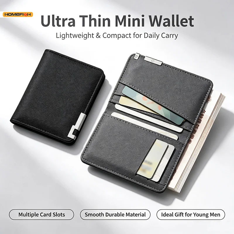 Men's Ultra Thin Vertical Mini Wallet Multi Card Slots Credit Card