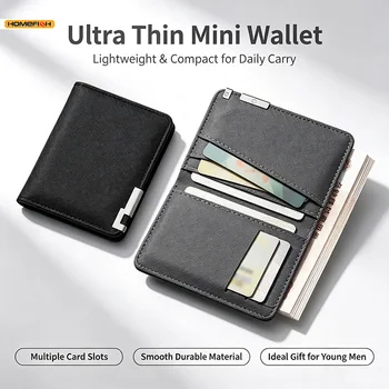 Men's Ultra Thin Vertical Mini Wallet Multi Card Slots Credit Card Holder Compact Short…