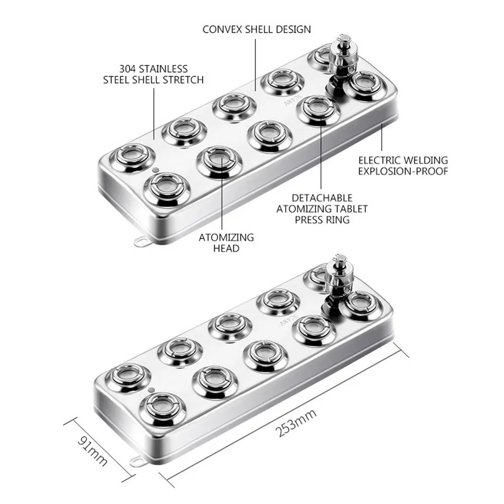 Tablero humidificador ultrasónico de 10 cabezales, máquina de niebla, atomizador Industrial, nebulizador, atomización, paisaje de piscina, generador de niebla ultrasónica