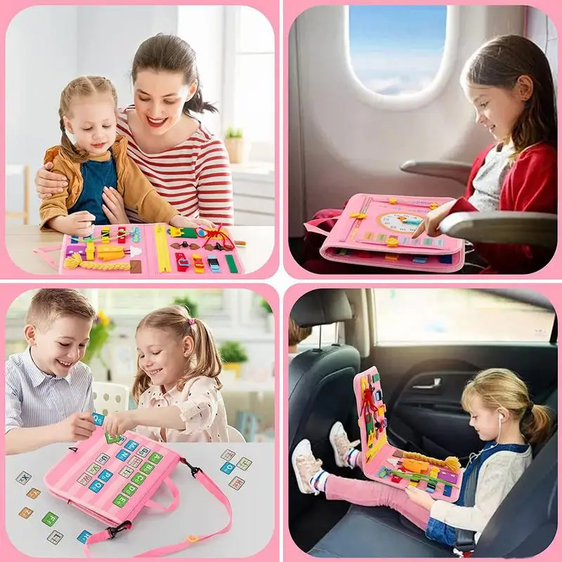 Activity Board Learn To Dress Practice Boards Basic Life Skills Travel Toy Educational Learning Montessori Toy For Boys & Girls