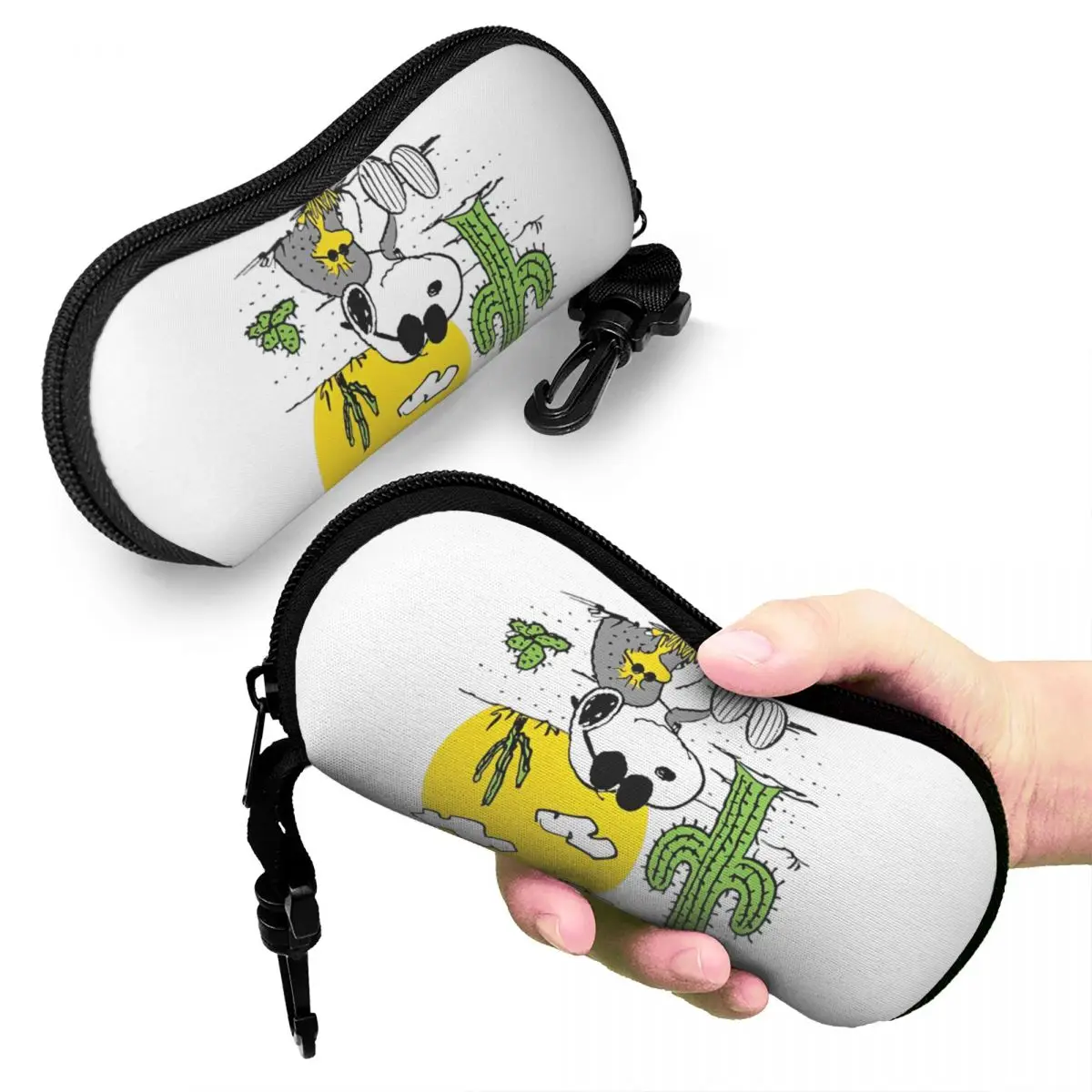 Snoopy Woodstock Desert Glasses Case Men Women Convenient Accessories Cartoon Eyewear Storage Box Protector Eye Contacts Case