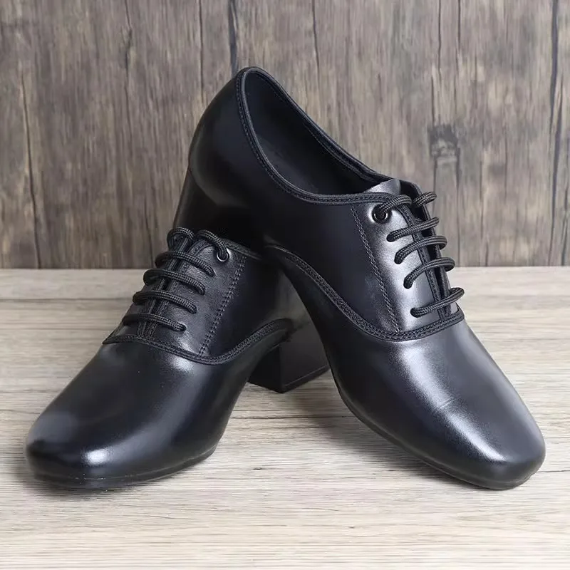 DOUBL Outdoor Rubber Soled Modern Dance Shoes Ballroom Dance Adult National Standard Waltz Men's Four Seasons Square Dance Shoes