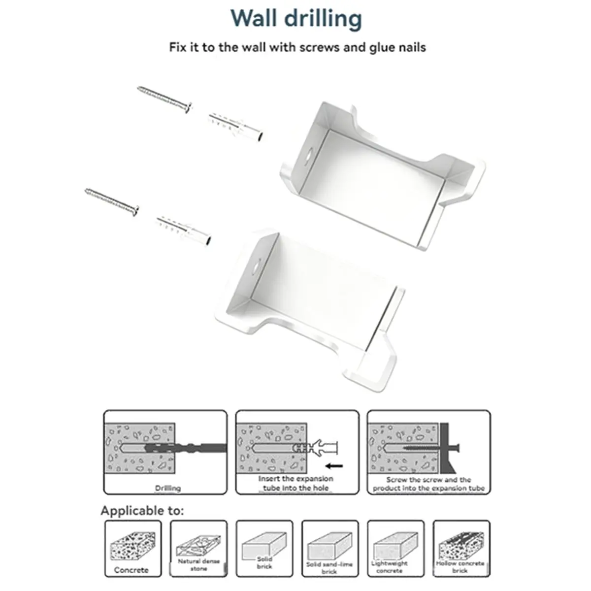 Power Strip Holder Wall Mount, Punch-Free Socket Holder for Under Desk, TV Cabinet, Adhesive or Screws Fixed