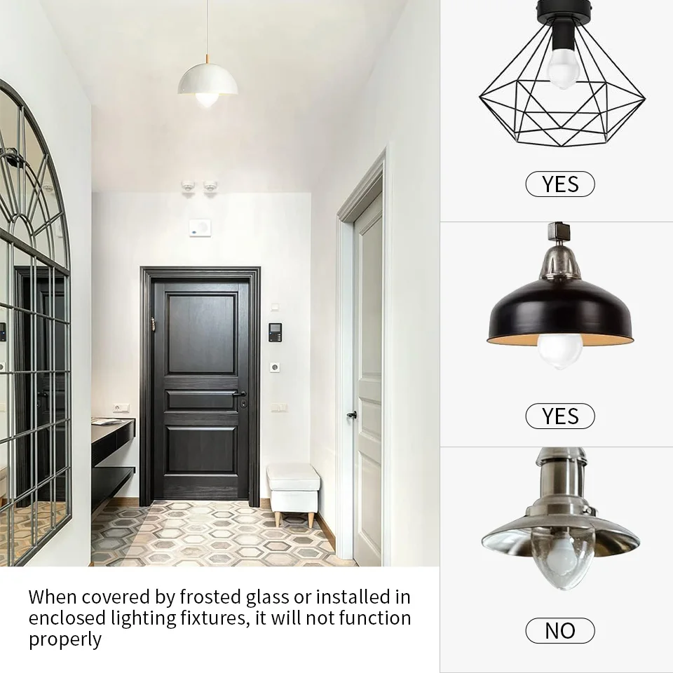 6pcs LED Bulbs Radar Motion Sensor Light 220V E27 LED Bulb Auto ON/OFF Working In Night Radiation Motion Detector Security Light