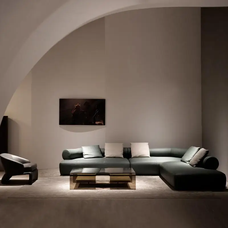 Calacatta Marble&Glass Coffee Table, Italian Minimalist Design for All Spaces, Heat & Scratch Resistant, Artistic, Customizable