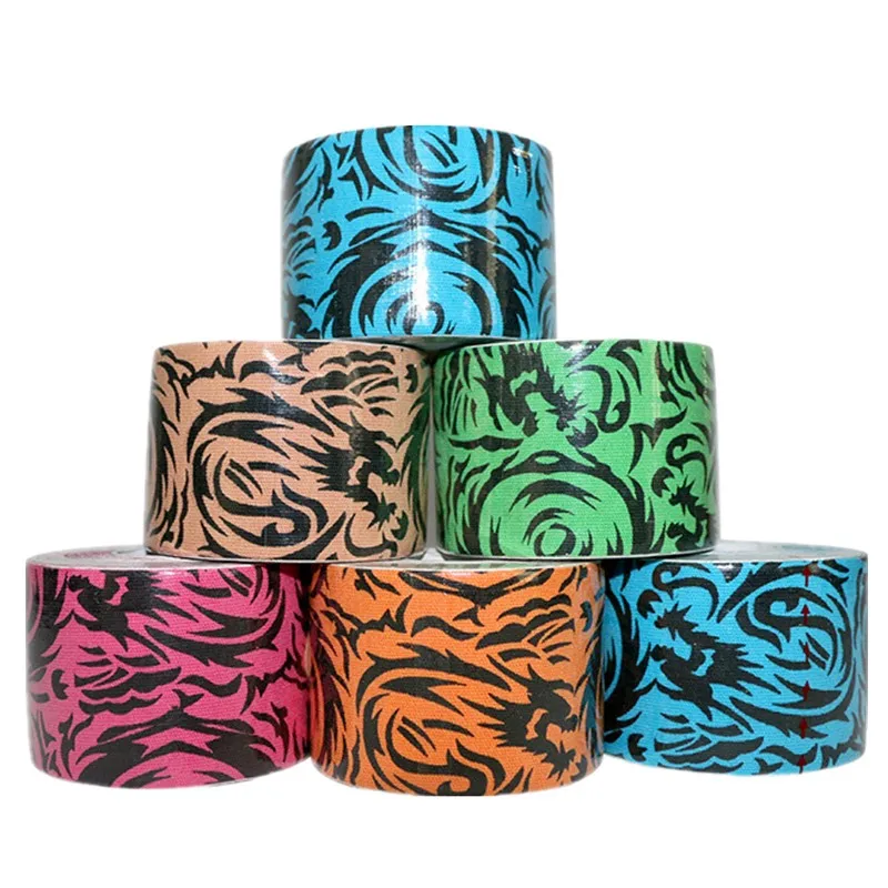 5,0 cm * 5 m Kinesio-Tape Tex mit Streifen, elastisches Kinesiologie-Tape zur Unterstützung und Heilung, hergestellt aus Baumwolle, Polyurethan