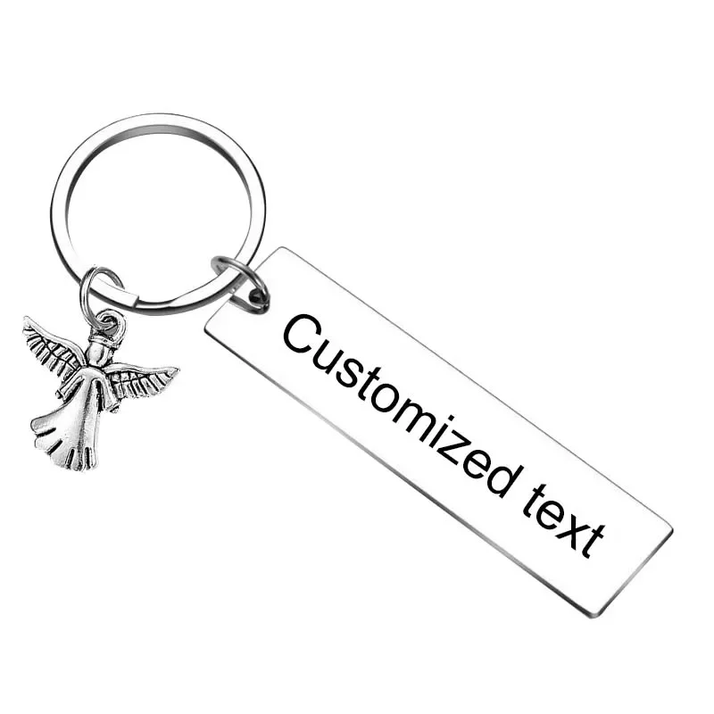 Personalized Custom Keychain Guardian Angel Key chain New Drivers Gift key rings Son Daughter Gift