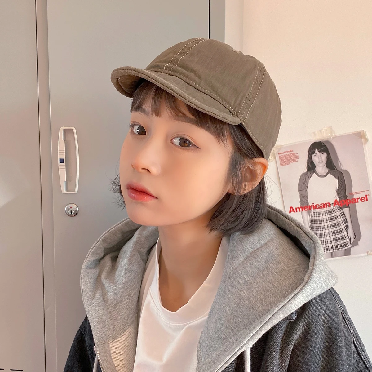 American Street Retro Solid Color Short-Brimmed Peaked Cap Women\'s Summer Korean Style Overalls Baseball Cap Men\'s Fashion