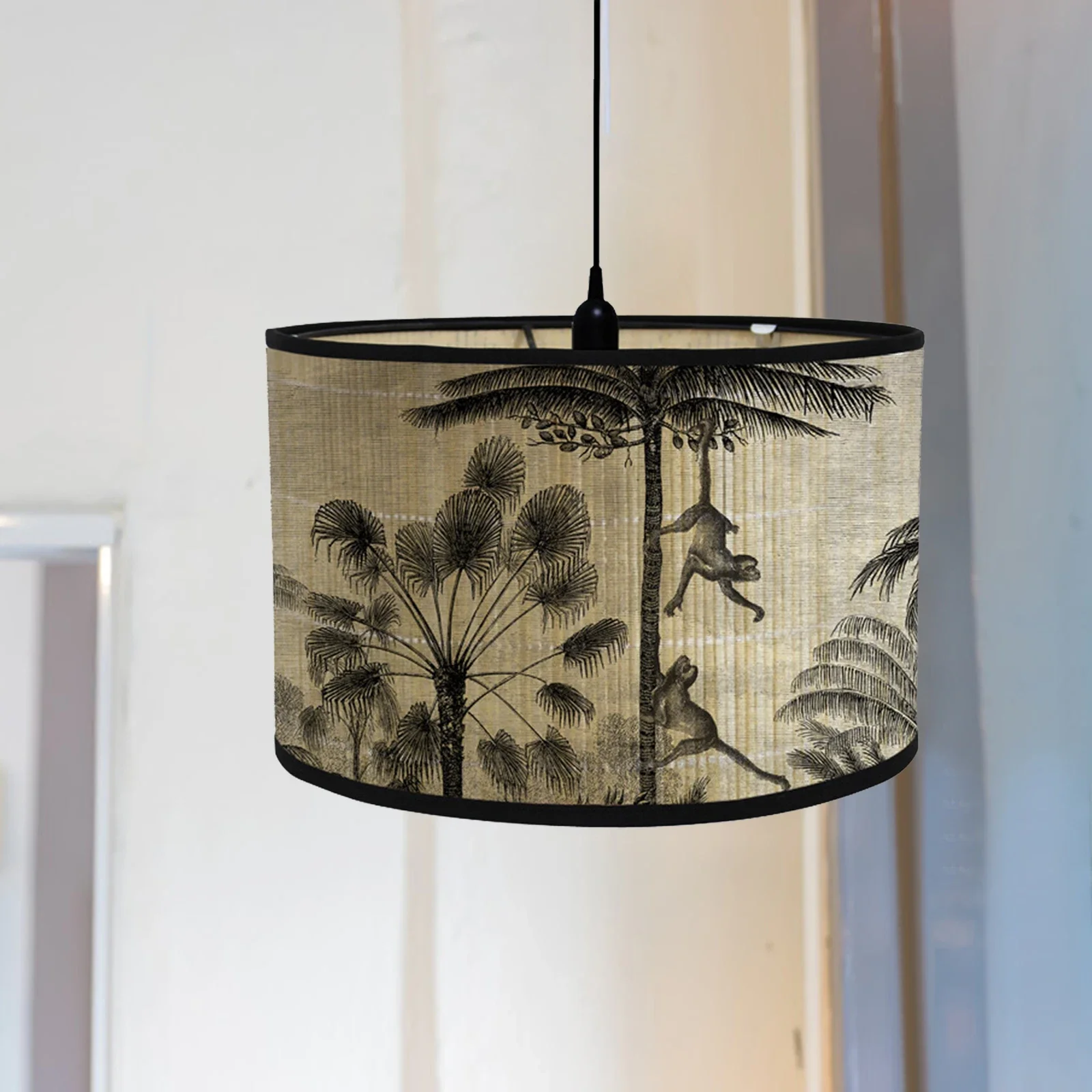 Imagem -05 - Flower Printing Lamp Shade Lamp Cover For Chandelier Estilo Japonês Estilo Retro Drum Print Home Decor E26 E27