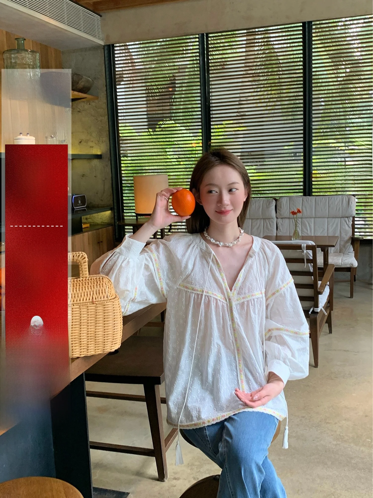 

ICELOLLY Women's Long Sve Sun Protection Embroidered Chiffon irt Ele Summer Top 9 Sles Cotton 00%