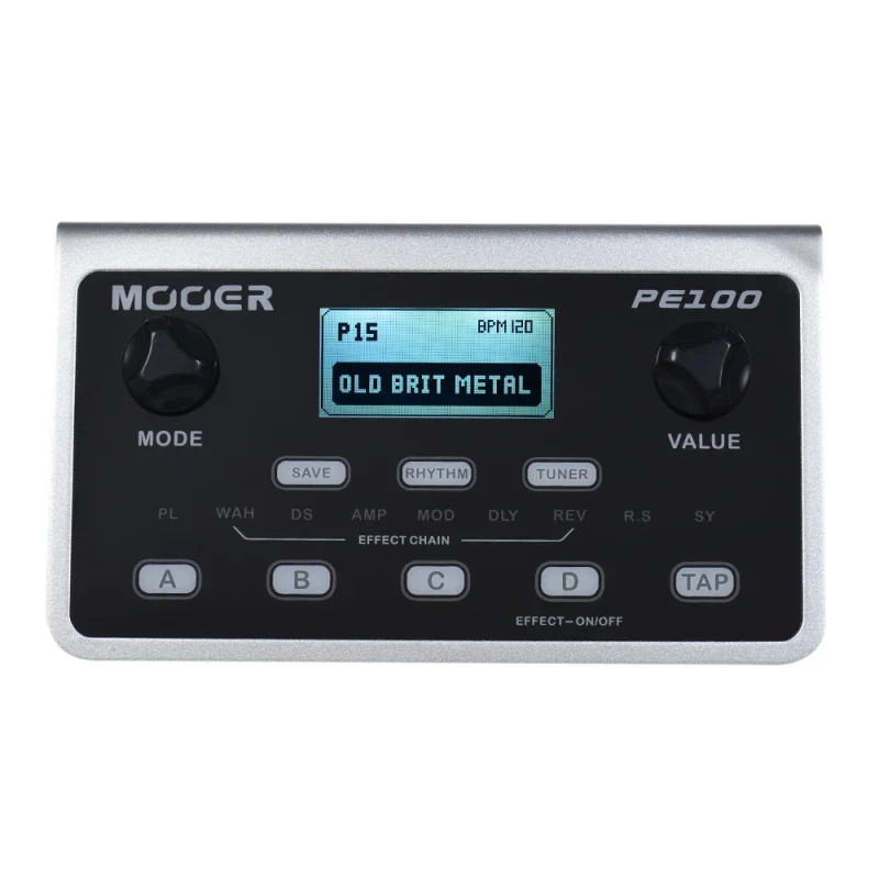 MOOER PE100 Portable Multi-effects Processor Guitar Effect Pedal 39 Effects 40 Drum Patterns 10 Tempo Options Guitar Accessories