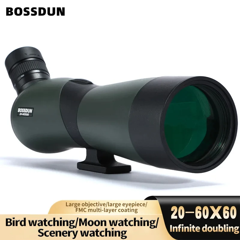 20-60X60 HD Spotting Scope Zoom Monocular BAK4 Prism Waterproof Telescope For Target Shooting Bird Watching Outdoor Camping