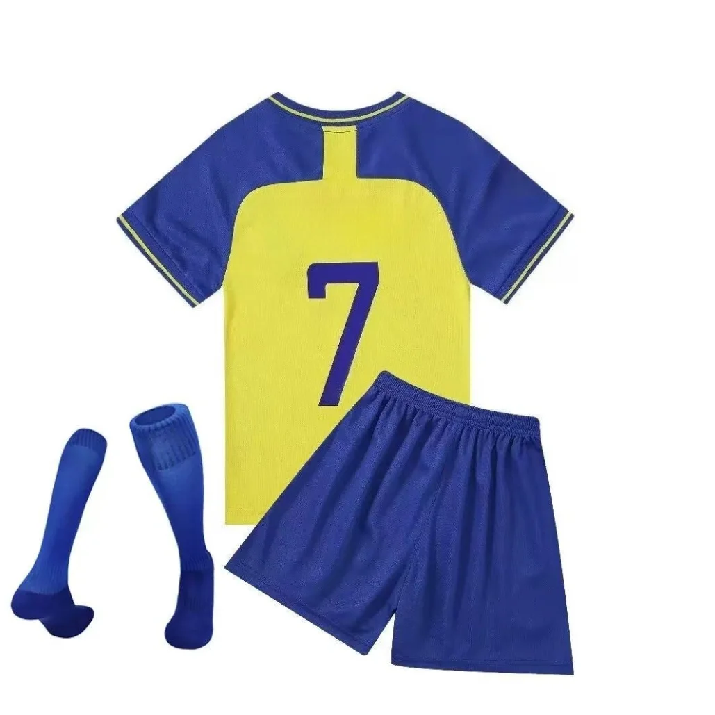 

Fashionable and comfortable Soccer Jerseys Kids 7 Sports Fan for Boys Girls Youth Soccer Shirts and Shorts Stockings Set