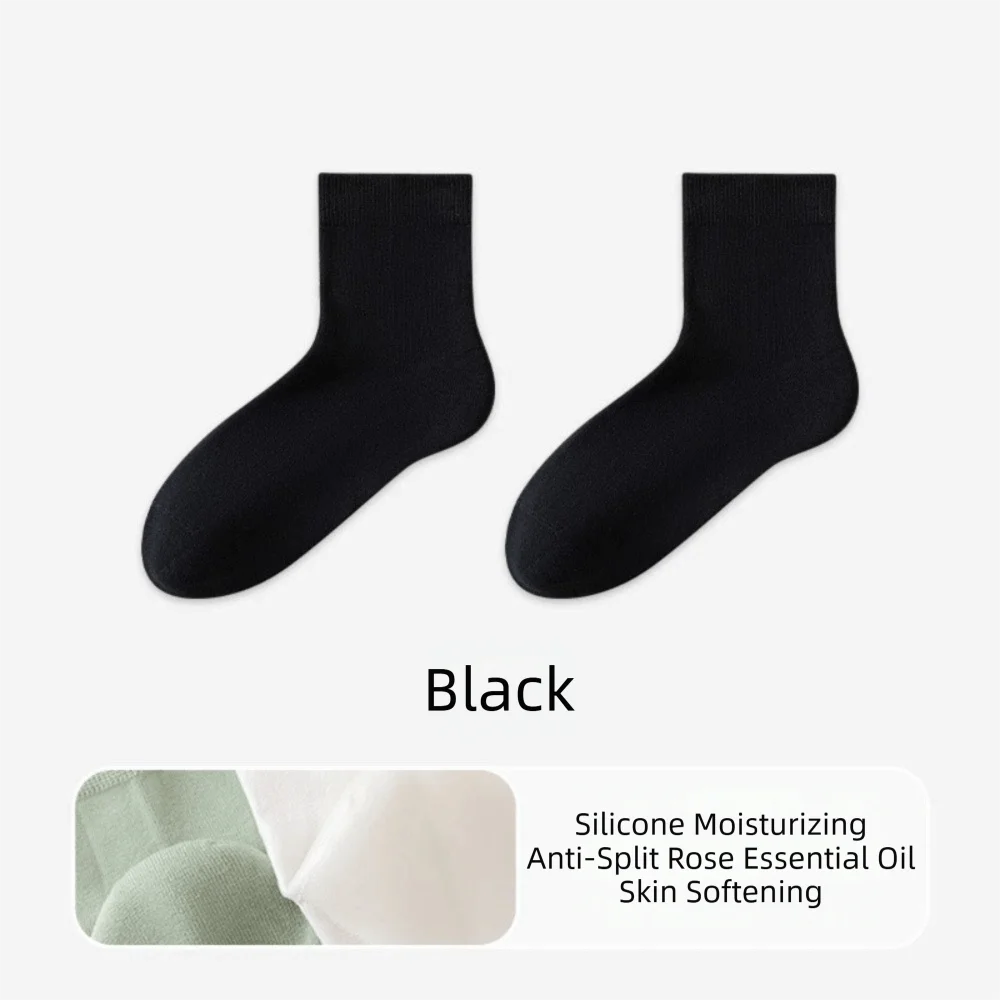 1 Pairs Cracked Heel Treatment Moisturizing Socks Silicone Gel Pad Softening Care Cotton Crew Socks Moisturizing Heel