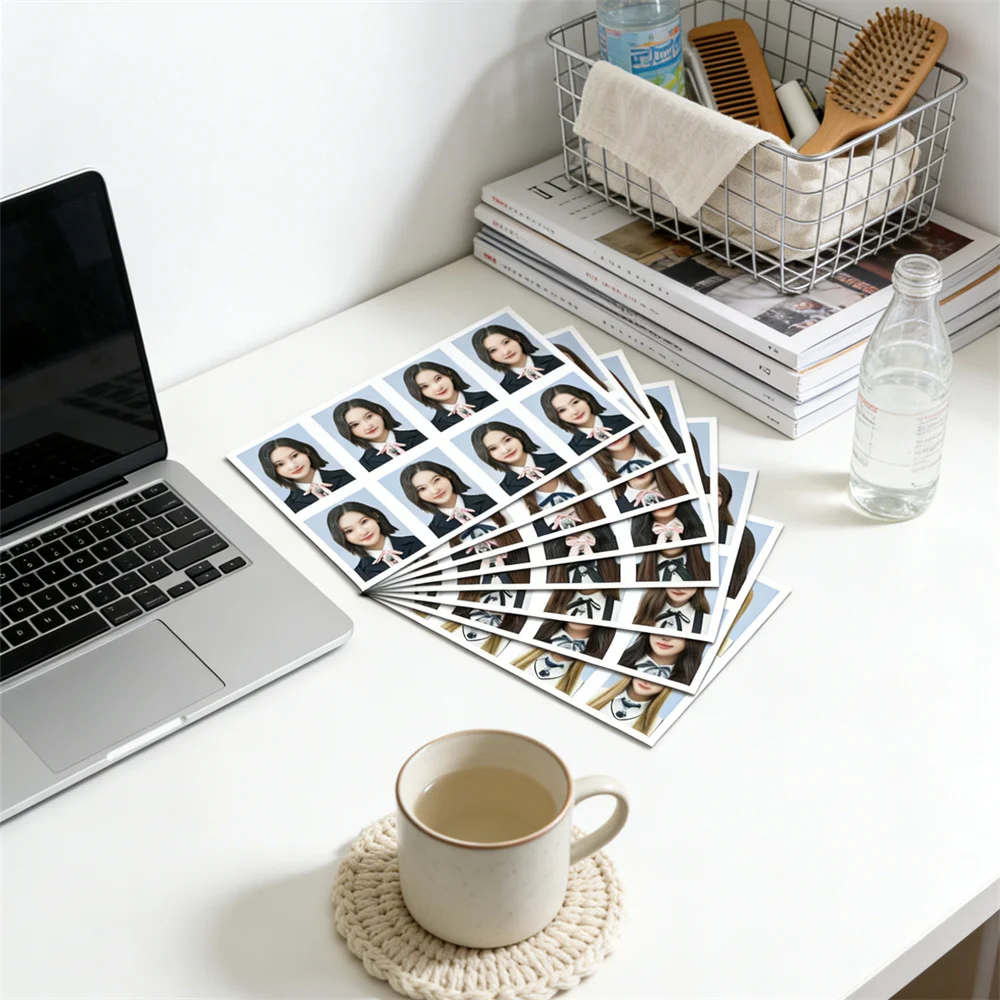 8 piezas/set de photocards de ídolos Hearts2Hearts, fotos de identificación de 1 pulgada, Carmen, Ian, Juun, Stella, regalos de colección para fans, llavero