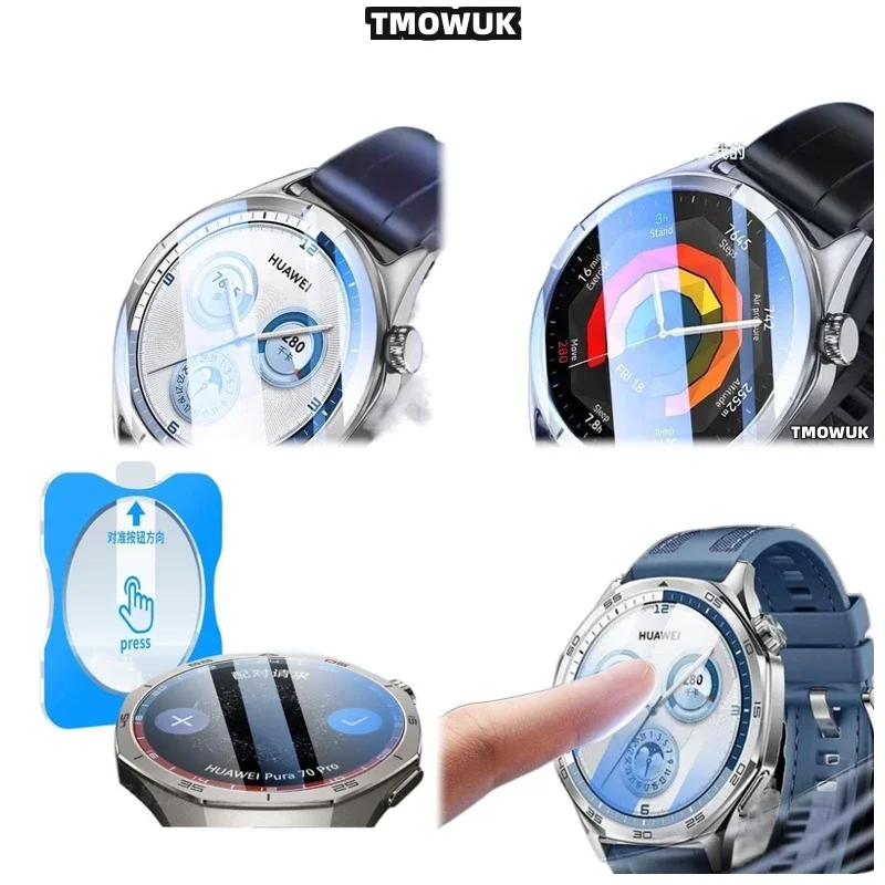 For Huawei Watch GT5 GT4 GT3 GT2 Pro GT - Tempered Glass With Anti-Glare Coating, Privacy Screen Protector, One-Click Install Ki