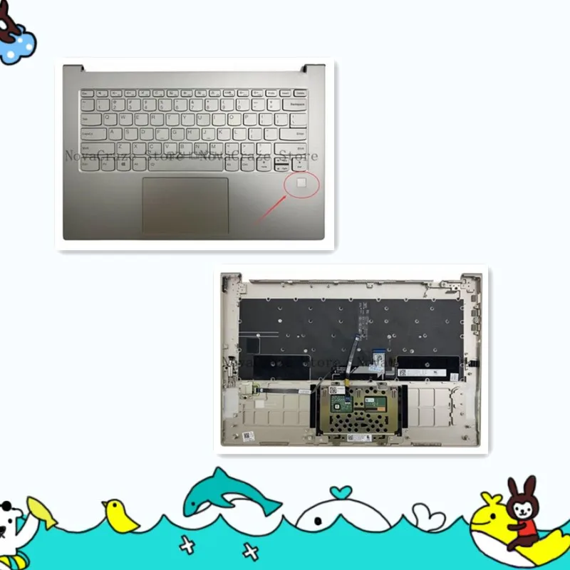 

5CB0S72639 AM18S000310 Новый для йоги C930-13 C930-13IKB 81C4 Подставка для рук с клавиатурой с подсветкой (золото)