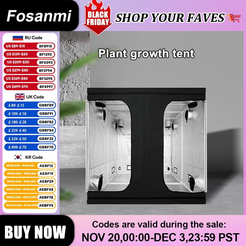 

Plant Growth Tent 240*240*200CM Insect-Proof Hydroponic Plant Insulation Cold-Proof Tent Greenhouse Soilless Cultivation Plant