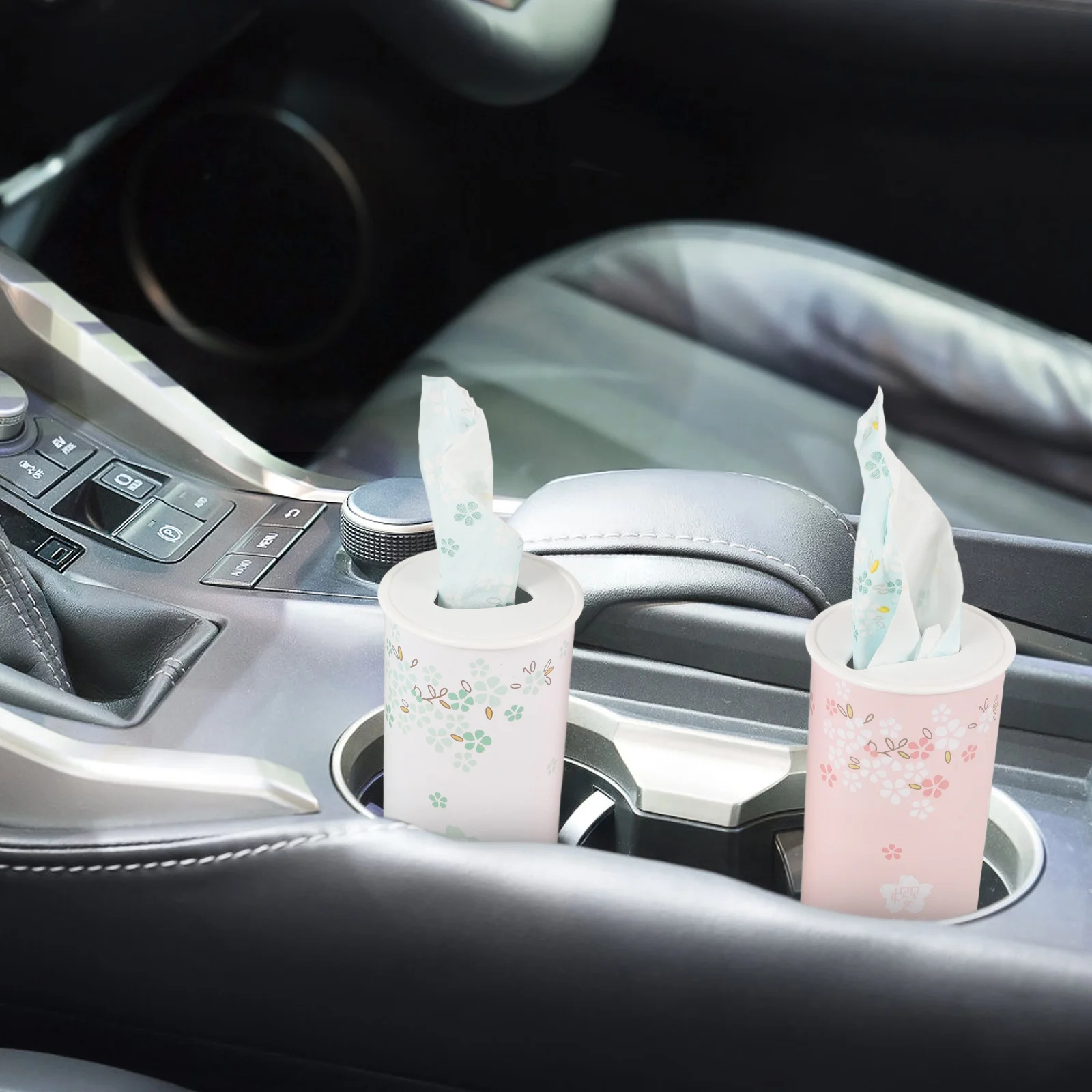 

3Pcs Car Tissue Cylinder Round Tissue Holder for Car Home Office Travel Portable Facial Napkin Box Comfortable Convenient