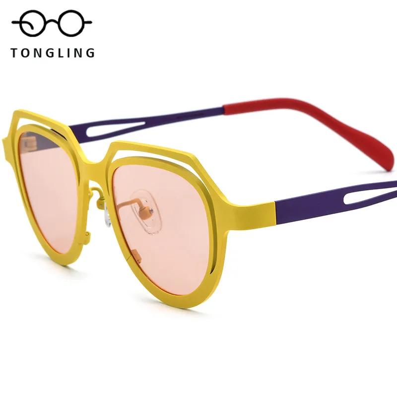 2025 New Fashionable Women Handcrafted Colorful Pure Titanium Cat-Eye Individual Men Lightweight Artistic Casual Eyeglass Frames
