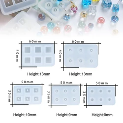 Silicone Mold For Jewelry Beads 8mm 10mm Cube Ball 6 Compartment Epoxy Resin Silicone Mould Handmade DIY Material