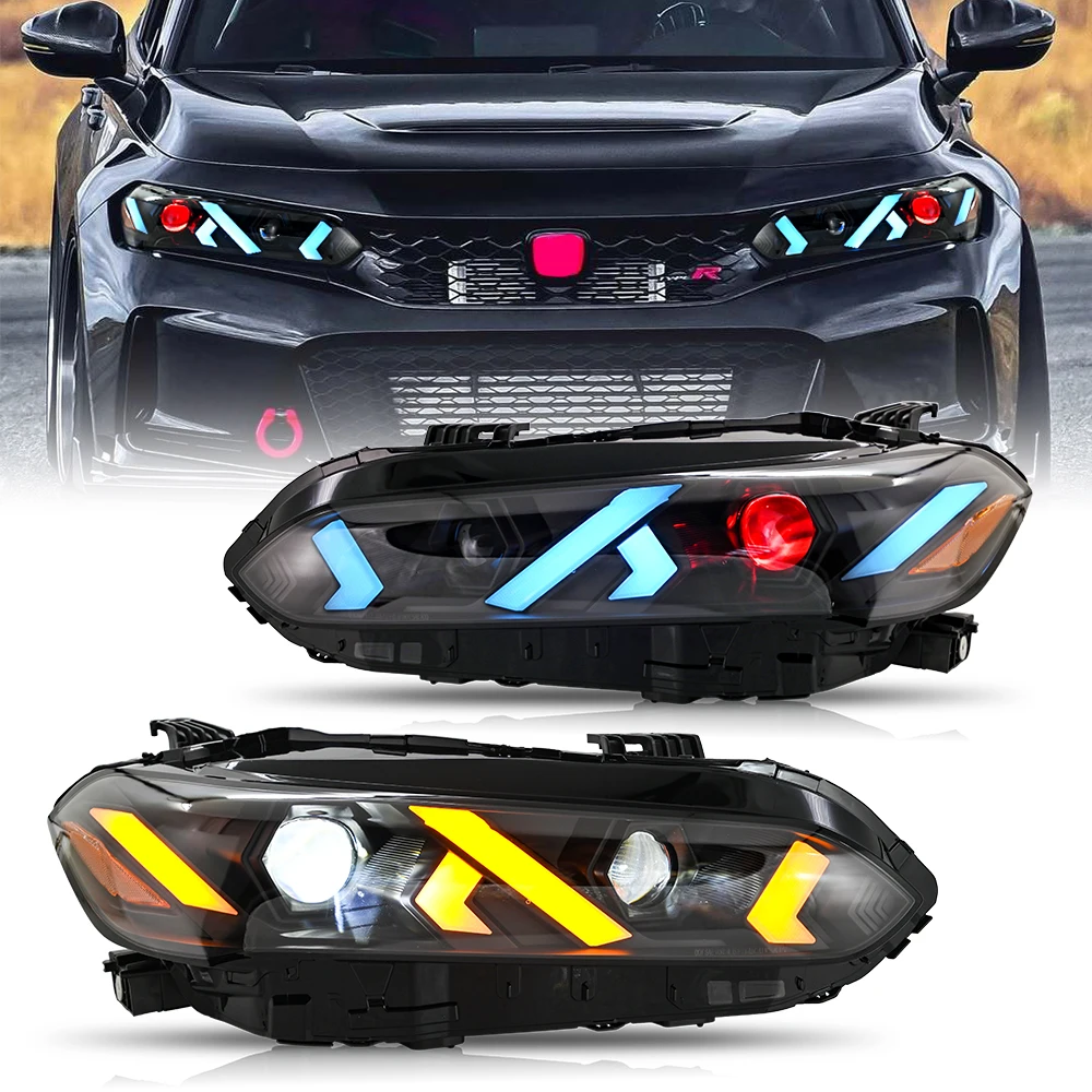 

Динамический светодиодный налобный фонарь для Honda 11-го поколения Civic 2022-2025, энергосберегающая фара Plug and Play, 2 шт., высокая яркость