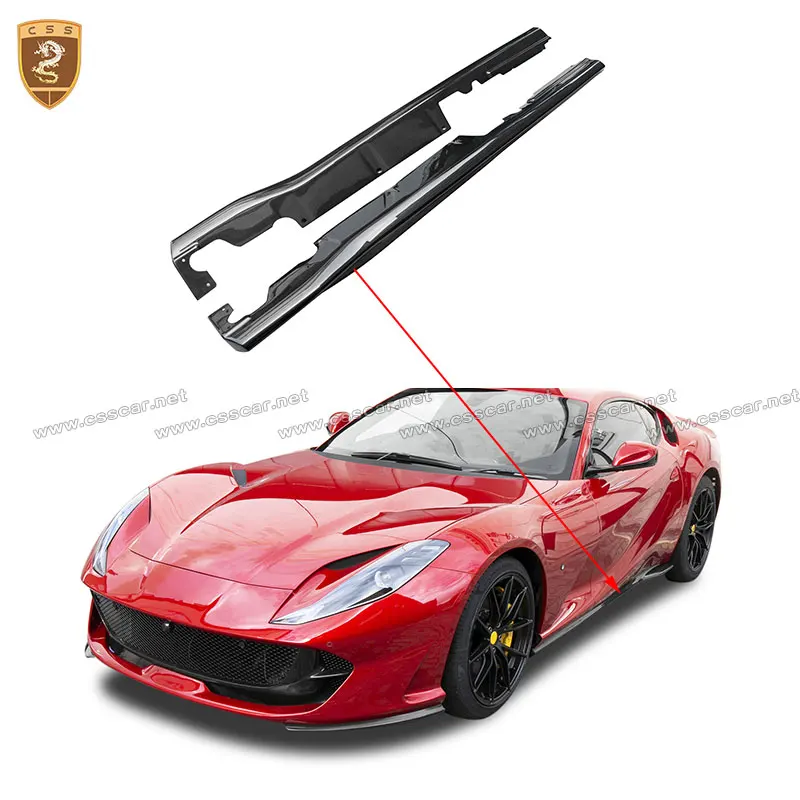 CSSCAR 9Pcs Black Dry Carbon Fiber OEM Body Kits For Ferrari 812 Superfast GTS Exterior Trims Original Part Cover Car Decoration