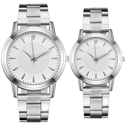 Klassieke Lichtgevende Diamant Paar Horloge Vrouwen En Mannen Roestvrij Staal Zilveren Mesh Band Polshorloges Vrouwelijke Quartz Reloj Mujer