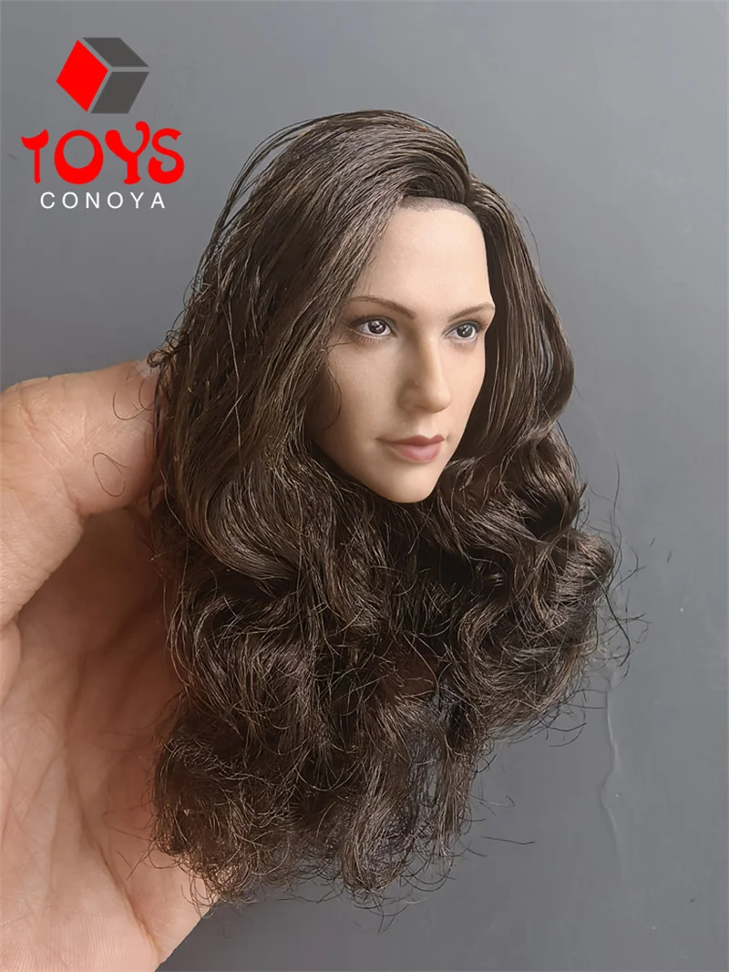Głowa 1/6 Gal Gadot z bezpośrednim spojrzeniem, rzeźbiona głowa z przeszczepionymi włosami, model do rzeźbienia pasujący do 12-calowej figurki żołnierki.