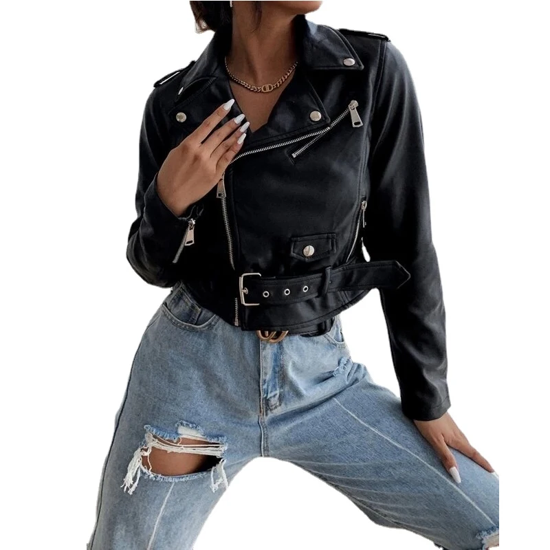 Leather Coat Spring and Autumn New Jacket Short Motorcycle Girl Slim Jacket